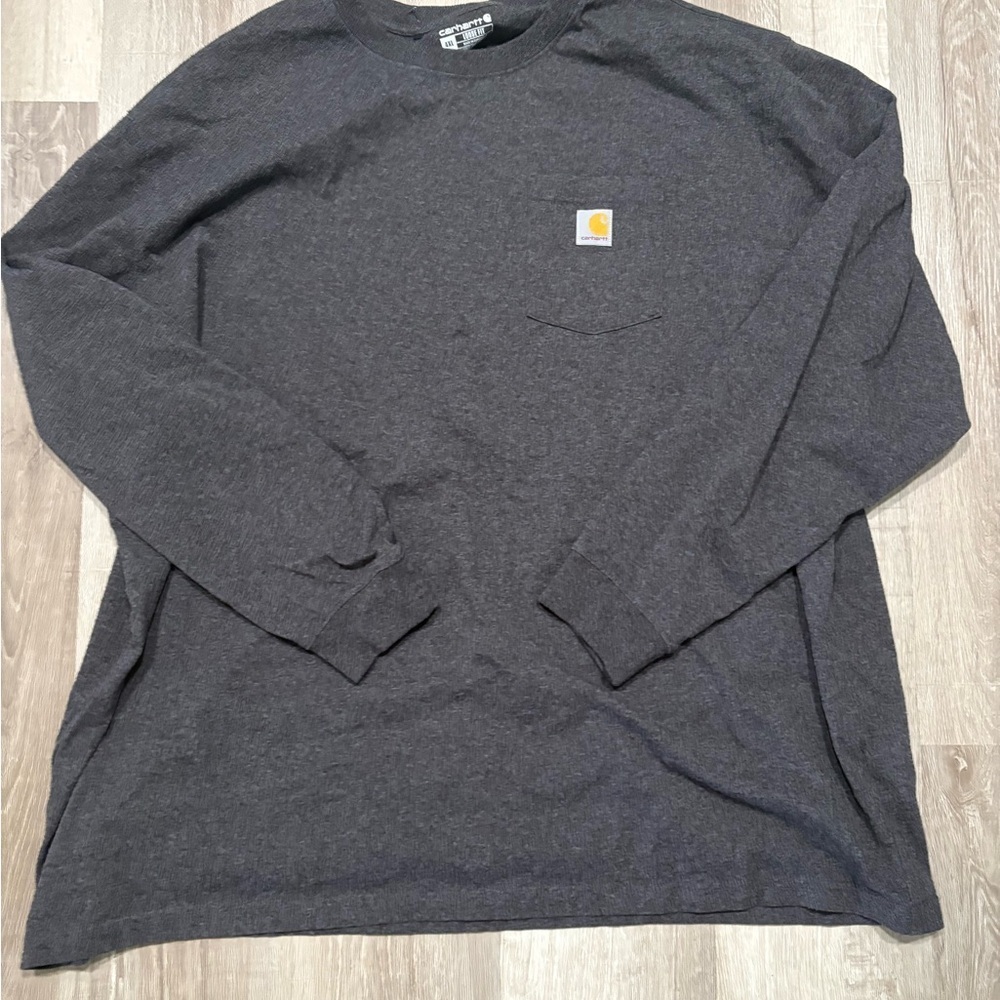 Carhartt Men’s Charcoal Gray Long Sleeve Pocket Tee Loose Fit 4XL